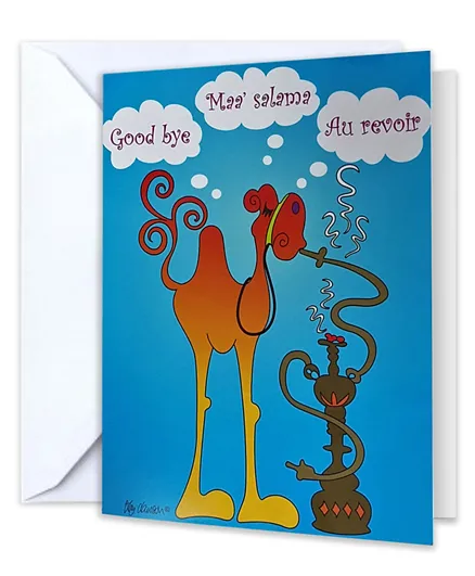 Fay Lawson Large Good Bye Card Hubble Camel with white envelop - Multicolor
