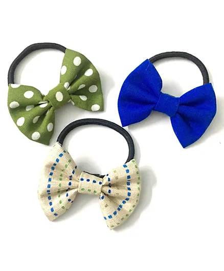 Brain Giggles Handmade Bow Hair Ties for Mamas and Girls Assorted Colors - Pack of 3
