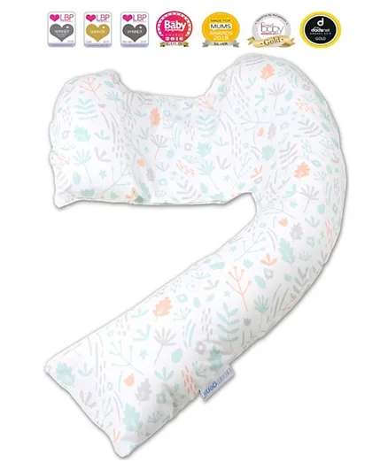 Mums & Bumps Dreamgenii Pregnancy Support & Feeding Pillow - Grey Coral