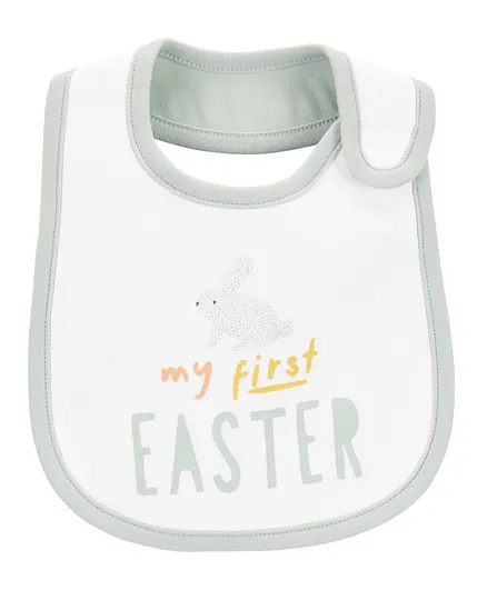 Carter's My First Easter Teething Bib - Blue & Ivory