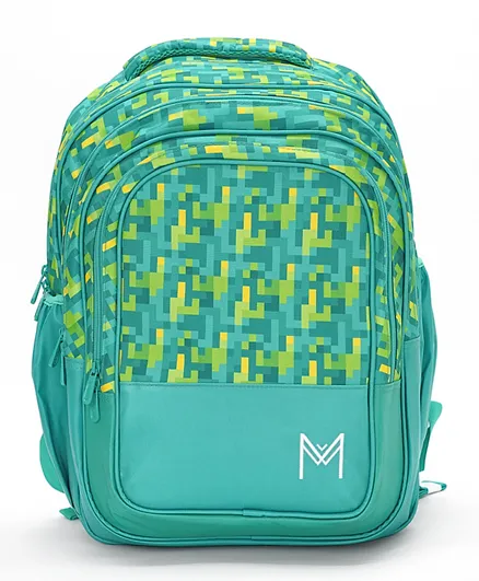 MontiiCo Pixels Backpack Green - 18 Inches