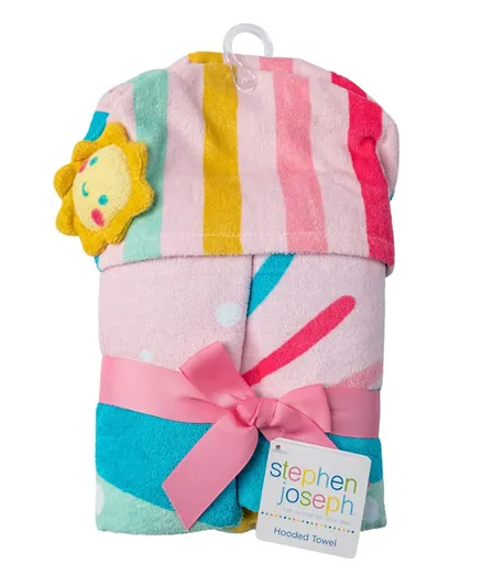 Stephen Joseph Rainbow Hooded Towel - Multicolor
