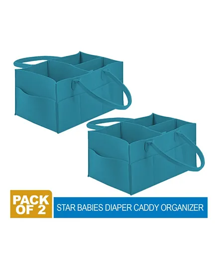 Star Babies Diaper Caddy Organizer Pack of 2 - Dark Blue