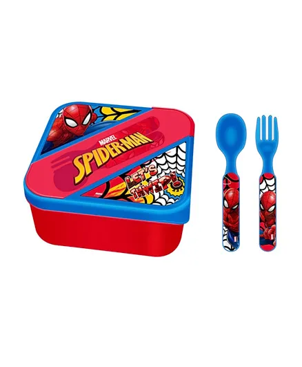 Spider Man Lunch Box with Cutlery