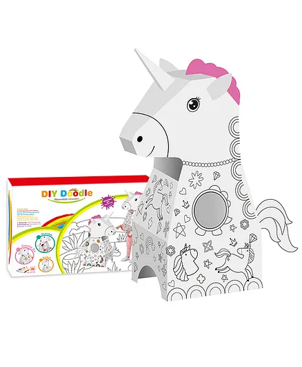 Eazy Kids Doodle Art & Craft Coloring Wearable Unicorn - White