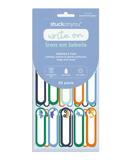 Stuck On You Revs and Roars Iron On Labels Multicolor - 39 Pieces