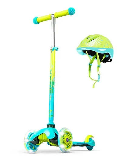 Madd Gear Zycom Zinger Scooter & Helmet Combo - Teal & Lime