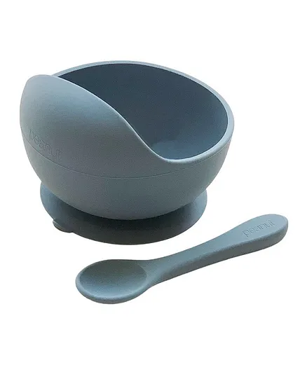 Peanut Silicone Suction Bowl & Spoon Set - Ocean