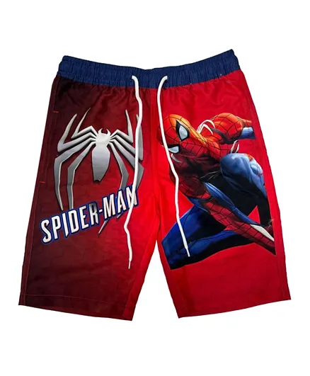 Spider Man Drawstring Swim Shorts - Multicolor
