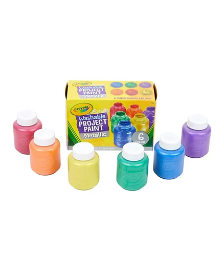 Crayola Washable Metallic Paints Multicolor - Pack of 6