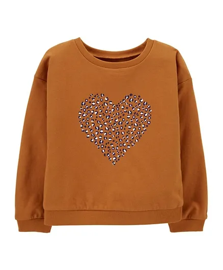 Carter's Leopard Heart Sweatshirt - Brown