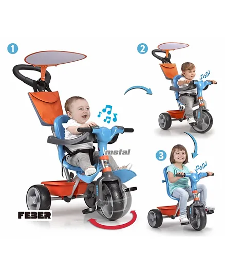 Feber Trike Baby Plus Music - Orange & Grey