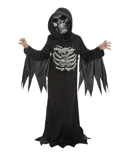 Smiffys Skeleton Reaper Boys Costume - Grey & Black