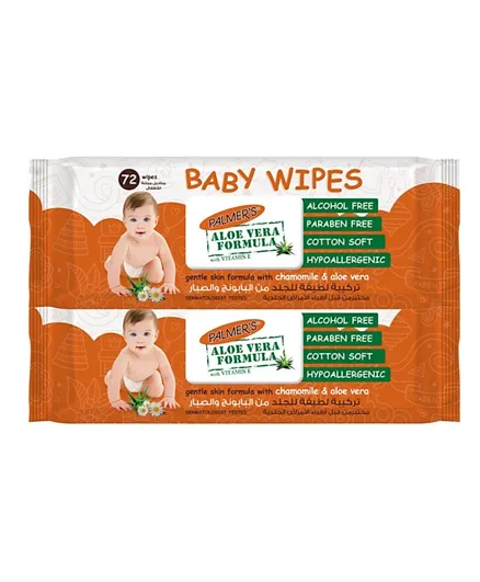 Palmer's Baby Wipes Twin Value Pack - 72 Pieces each (Total 144)