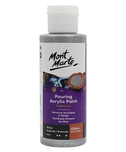 Mont Marte Pouring Acrylic Paint Silver - 120ml