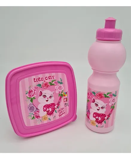 Lulu Caty PP Lunch Box with Water Bottle - Pink