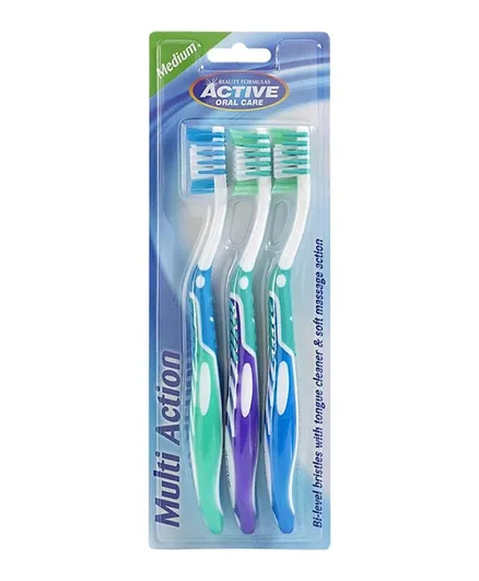 Beauty Formulas Multi Action Tooth Brush - Pack of 3