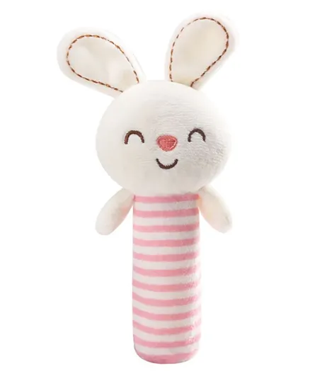 Tololo Baby Rattle Animal Finger Bar Toy Rabbit - Pink