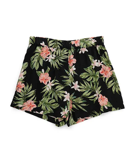 Little Pieces Floral Shorts - Black