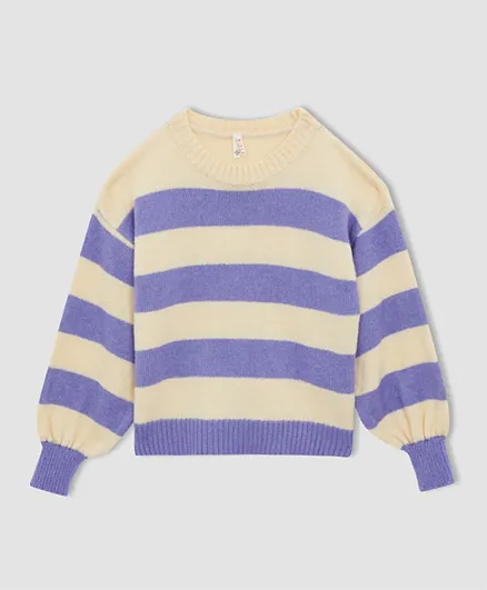 DeFacto Stripe Sweater - Beige