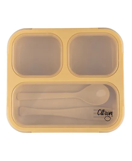 Citron 2022 Lunch Box With Fork and Spoon - Yellow