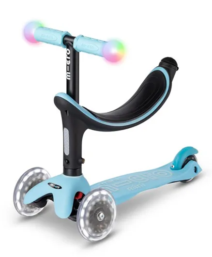 Micro Mini2Grow Deluxe Magic LED  Kids Scooter - Blue