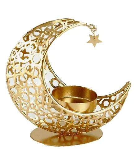 Brain Giggles Half Moon Shape Islamic Themed Metal Decoration - Gold
