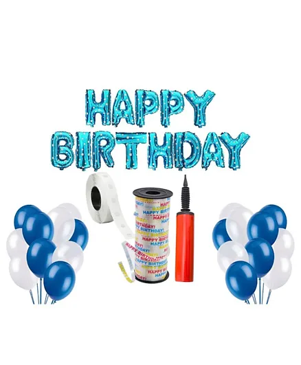 Party Propz Happy Birthday Printed Balloon Curling Ribbon For Boys - Pack of 54