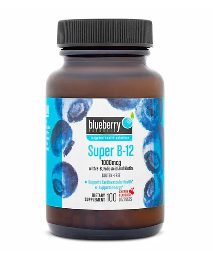 Blueberry Naturals Super B12 1000 mcg - 100 Lozenges