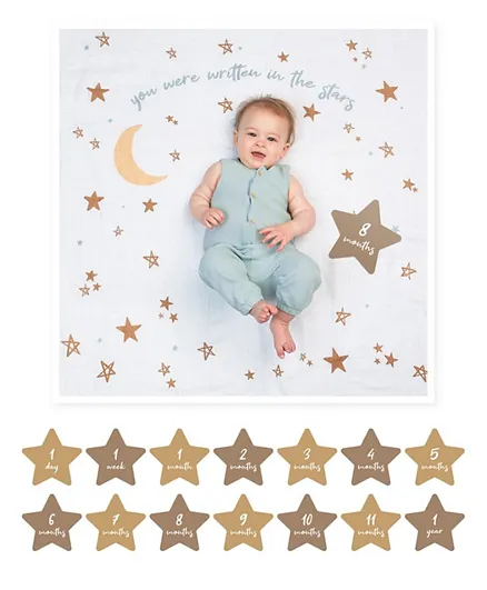 Lulujo Baby First Years Blanket & Card Set - Written In The Stars
