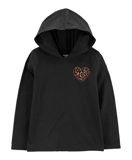 Carter's Heart French Terry Hoodie - Black
