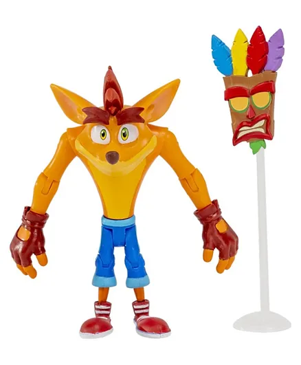Crash Bandicoot Crash Bandicoot Action Figures With Aku Aku Mask - 4.5 Inches