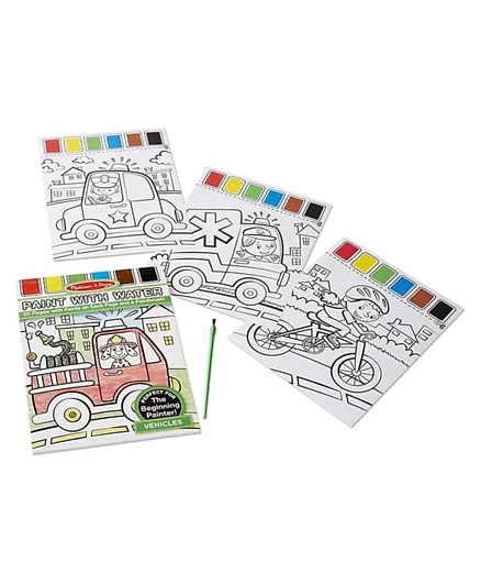 Melissa & Doug Paint with Water Vehicles  - Multi Color