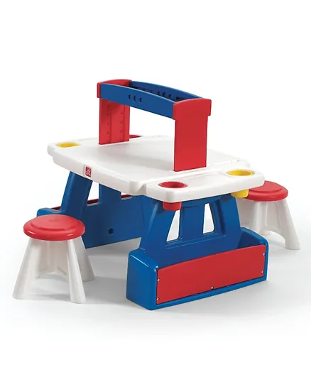 طاولة المشاريع الإبداعية من ستيب ٢ - أحمر وأزرق