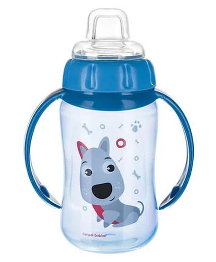 Canpol Babies Cute Animals Training Cup Silicon Spout  Blue - 320mL