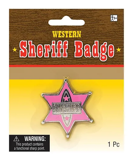 Party Centre Sheriff Badge - Pink