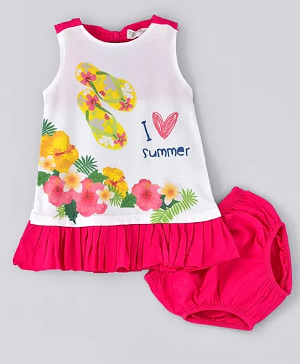 Babybol Baby's Dress + Panties - Fuchsia