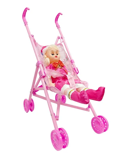 Toon Toyz 4D Movable Girl With Medium Cart - Pink