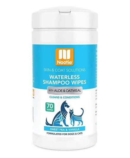 Nootie Waterless Shampoo Wipes for Dogs & Cats - 70 Count