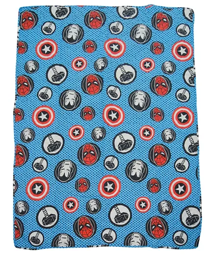 Marvel Avengers Print Quilted Bedspread -  Blue