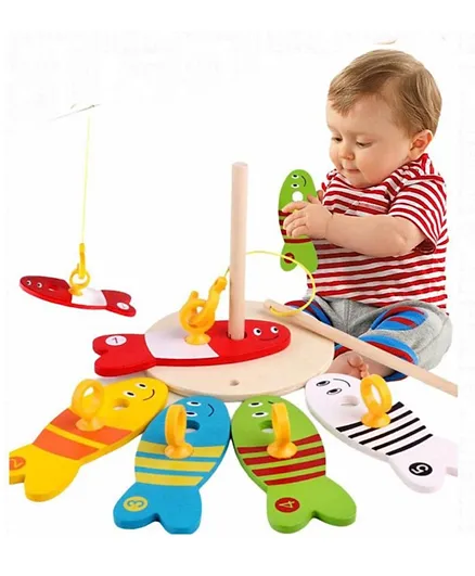 Highlands Wooden Fishing Toy for Toddlers - Pack of 7