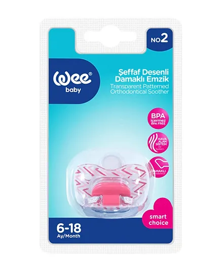 Wee Baby  Transparent Patterned Orthodontical Soother  Pack of 1 - Assorted