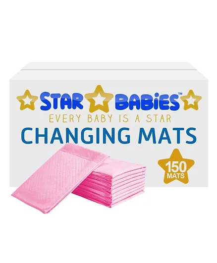 Star Babies Disposable Changing Mats Pink - Pack of 150