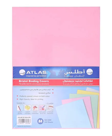 Atlas Bristol A4 Book Covers Pink - Pack of 100