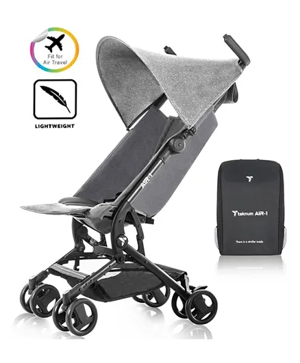 Teknum AIR 1 Travel Stroller With Carry Backpack - Grey