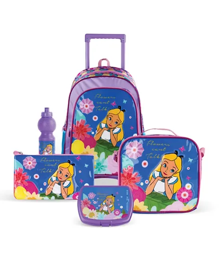 Disney Alice Wonderland Time 5-In-1 Trolley Backpack Set