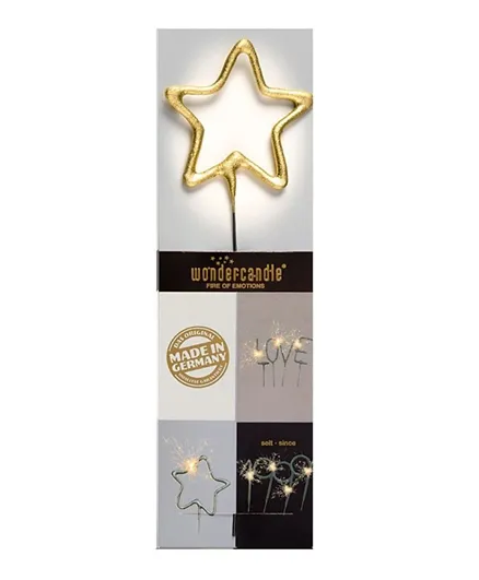Wondercandle Star Gold Chromo Sparkler Candle