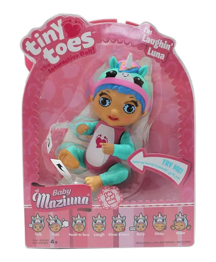 Baby Maziuna Tiny Toes Interactive Doll - Pink