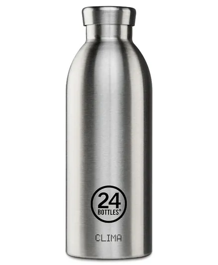24بوتلز كليما زجاجة مياه مزدوجة الجدار معزولة من الستانلس ستيل فضية - 500 مل
