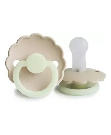 FRIGG Daisy Silicone Baby Pacifier 2-Pack Cream Night/Croissant Night - Size 2